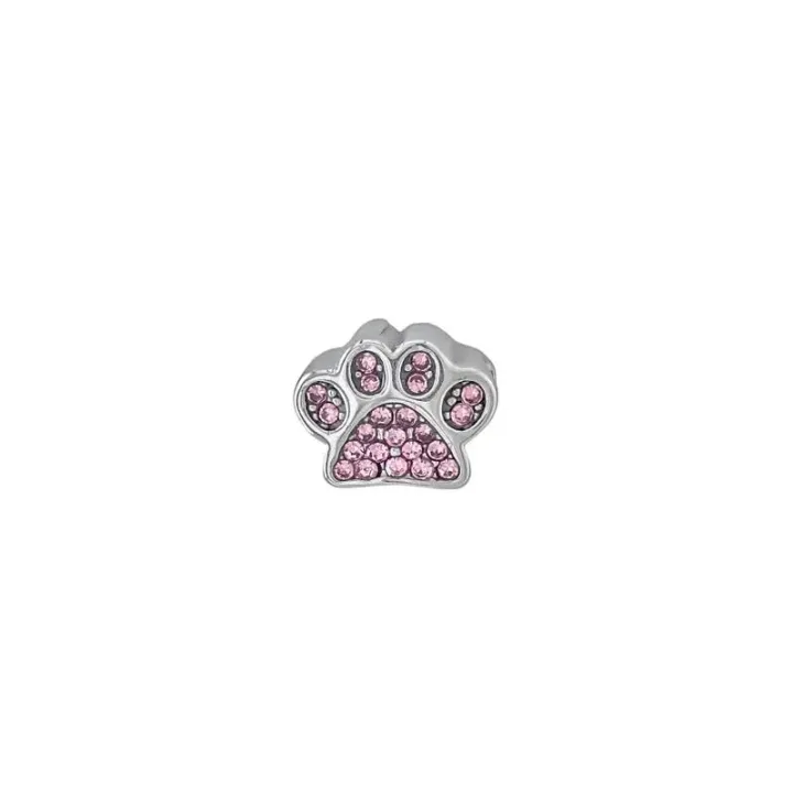 Berloque Separador de Patinha Cravejada Pink