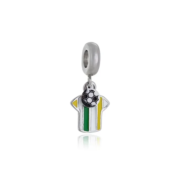 Berloque Penduricalho de Camisa com as Cores Verde/Amarelo/Branco