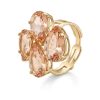 Anel Cristal 4 Pedras Peach