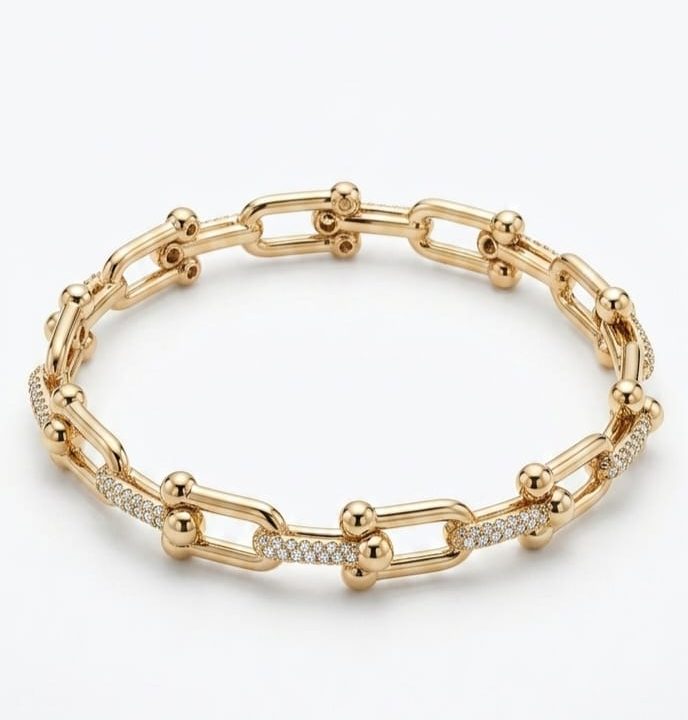 BRACELETE ELO TIFF RÍGIDO ZC /OURO