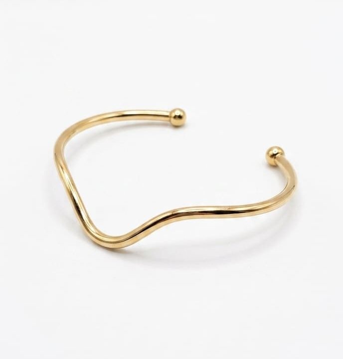 BRACELETE LISO TUBO V ORG /OURO