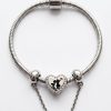 Conjunto Pulseira Berloque Amor Coração Aço Inoxidável