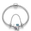 Conjunto Pulseira Berloque Love + Trava Segurança Aço Inoxidável