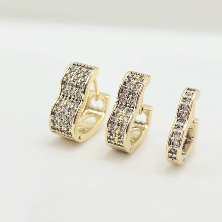 Brinco Trio Argola Coração Zircônias